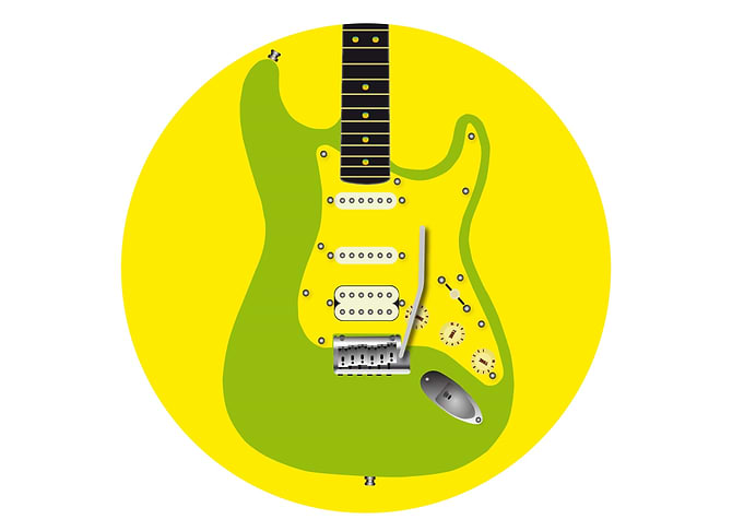 Round Green Guitar Icon