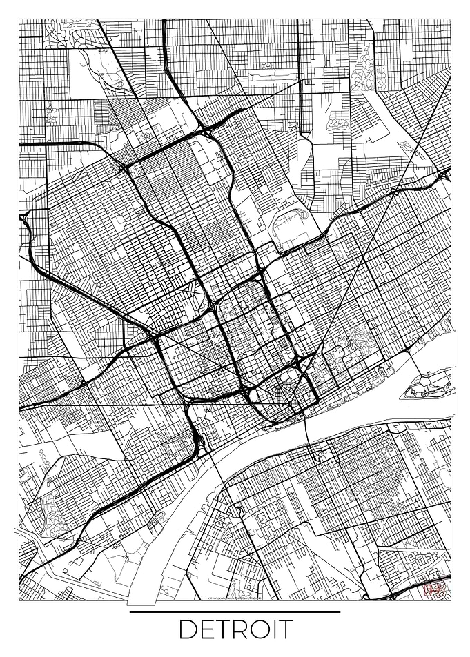 Detroit Map White