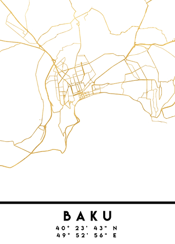 Baku Map Azerbaijan