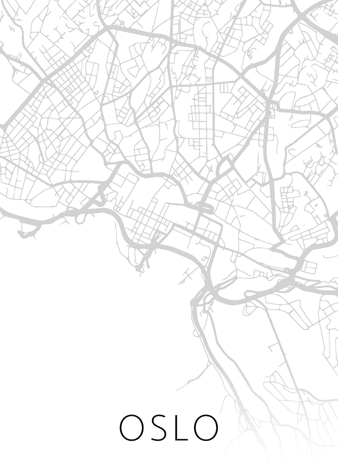 Oslo Norway City Map BW