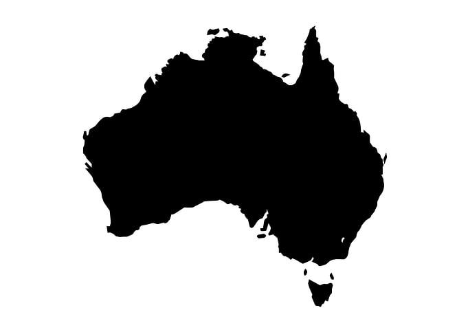 Australia Black Silhouette