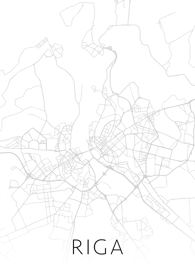 Riga Latvia City Map BW