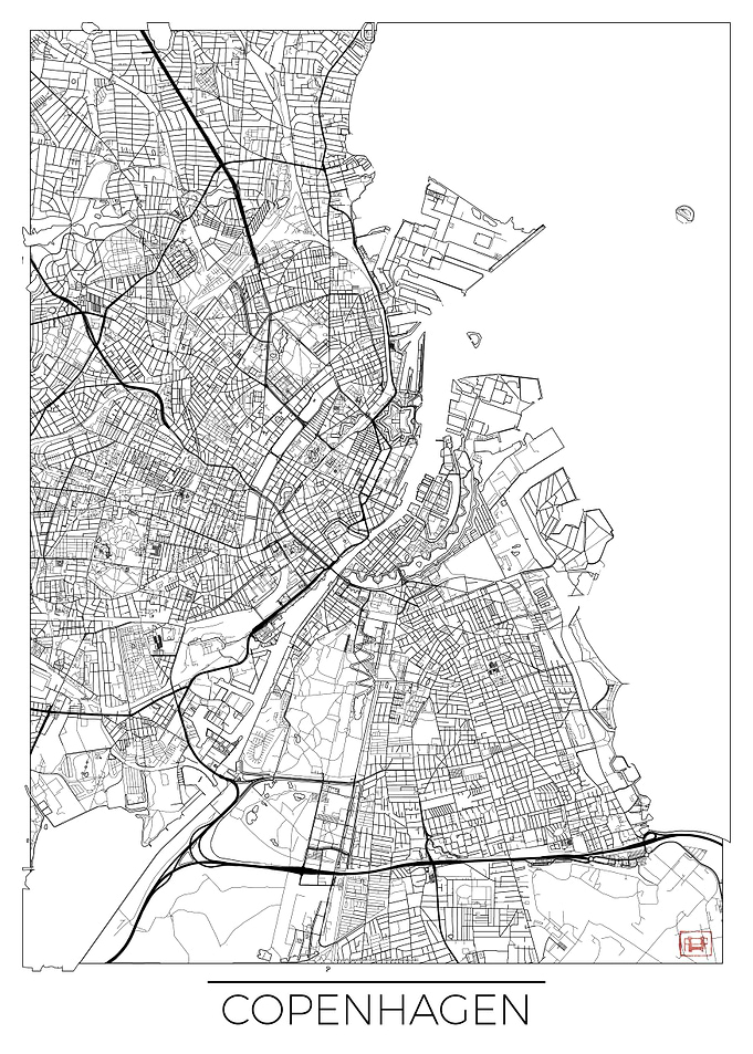 Copenhagen Map White