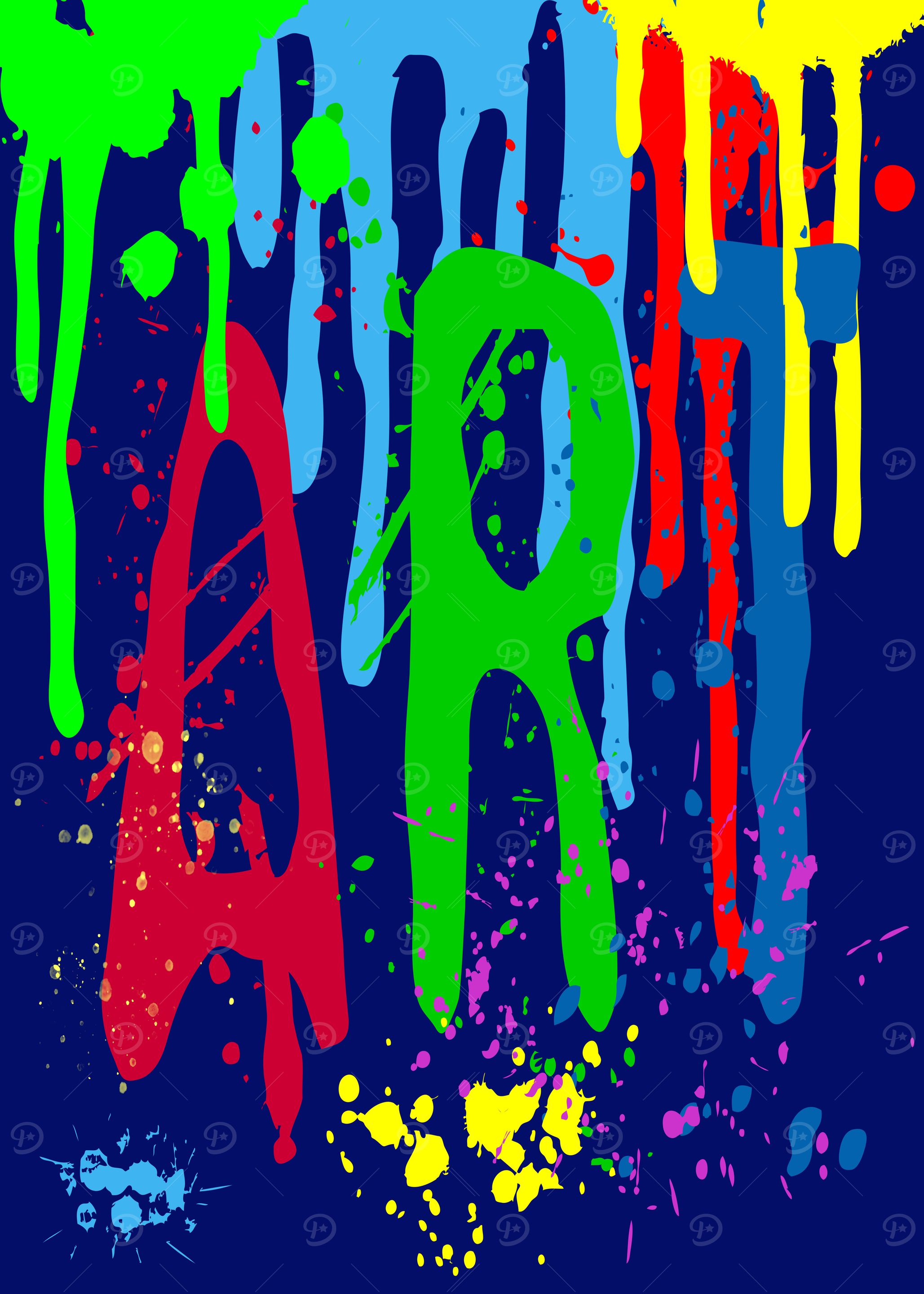 Art In Color On Blue
