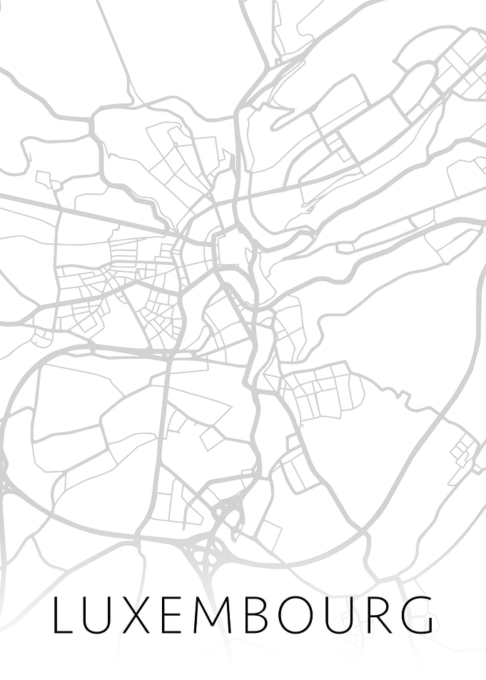 Luxembourg City Map BW
