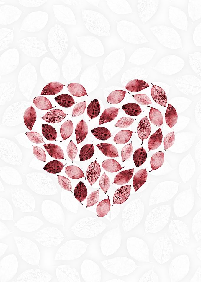 Red Autumn Leaf Heart