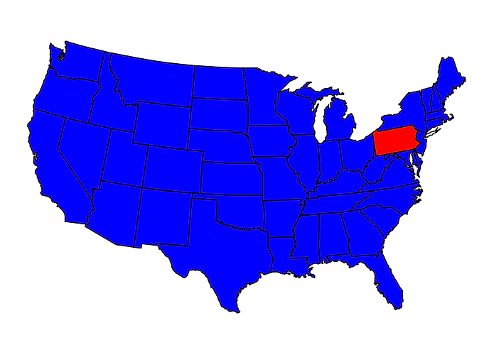 State of Pennsylvania Map