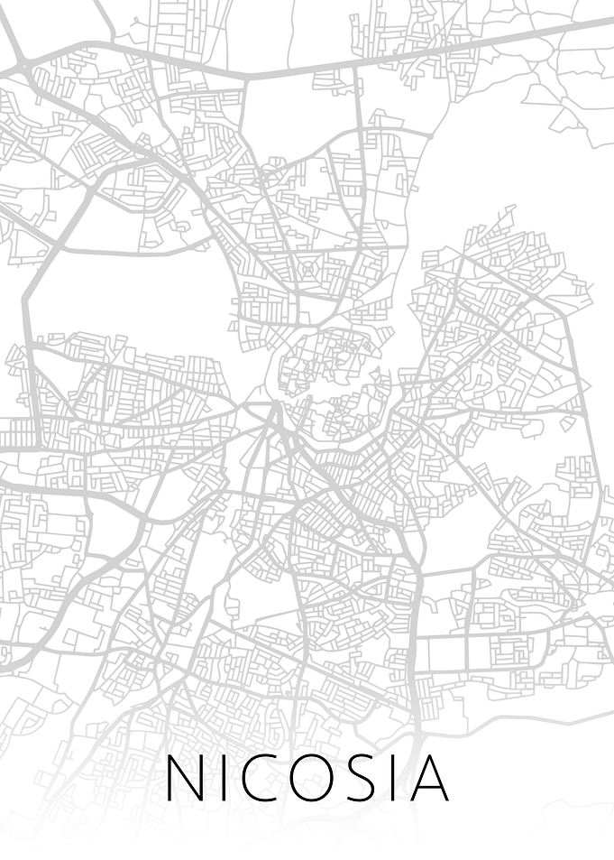 Nicosia Cyprus City Map BW
