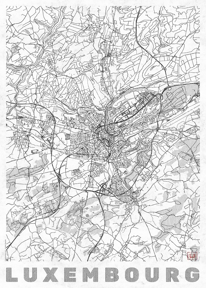 Luxemburg Map Line
