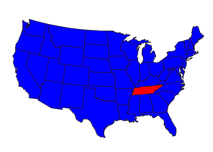 State of Tennessee Map