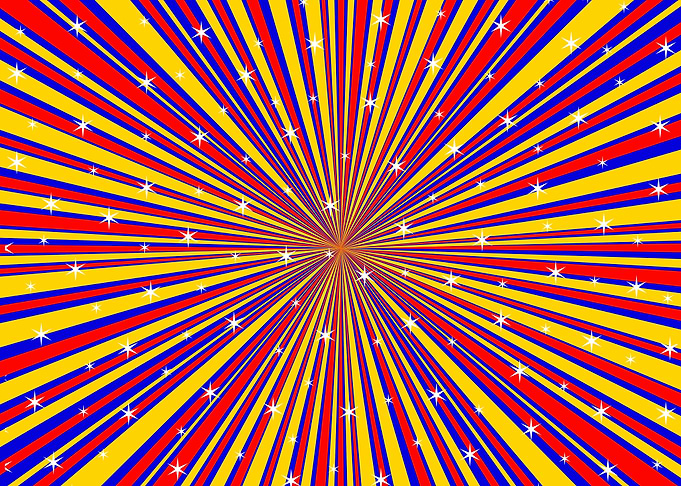 Red Yellow Blue And Rays