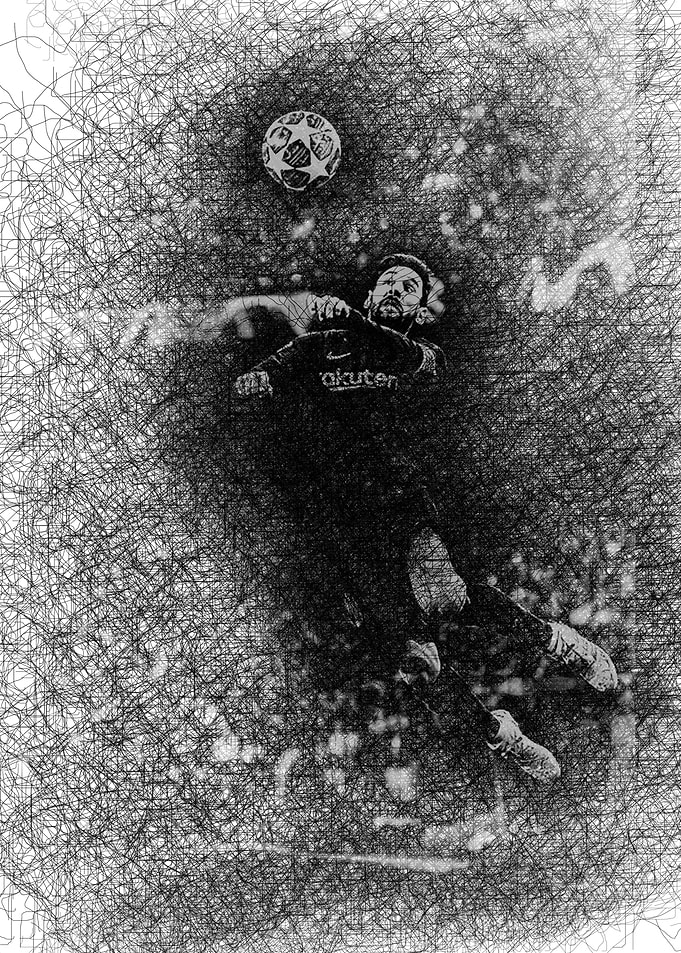 Messi Scribble Art