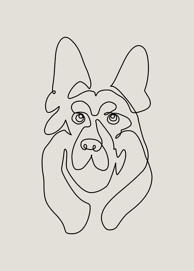 One line German Shepherd