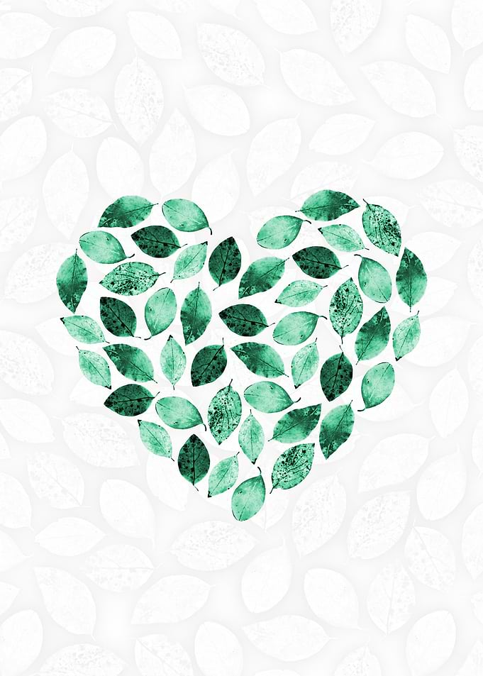 Green Leaf Heart Pattern