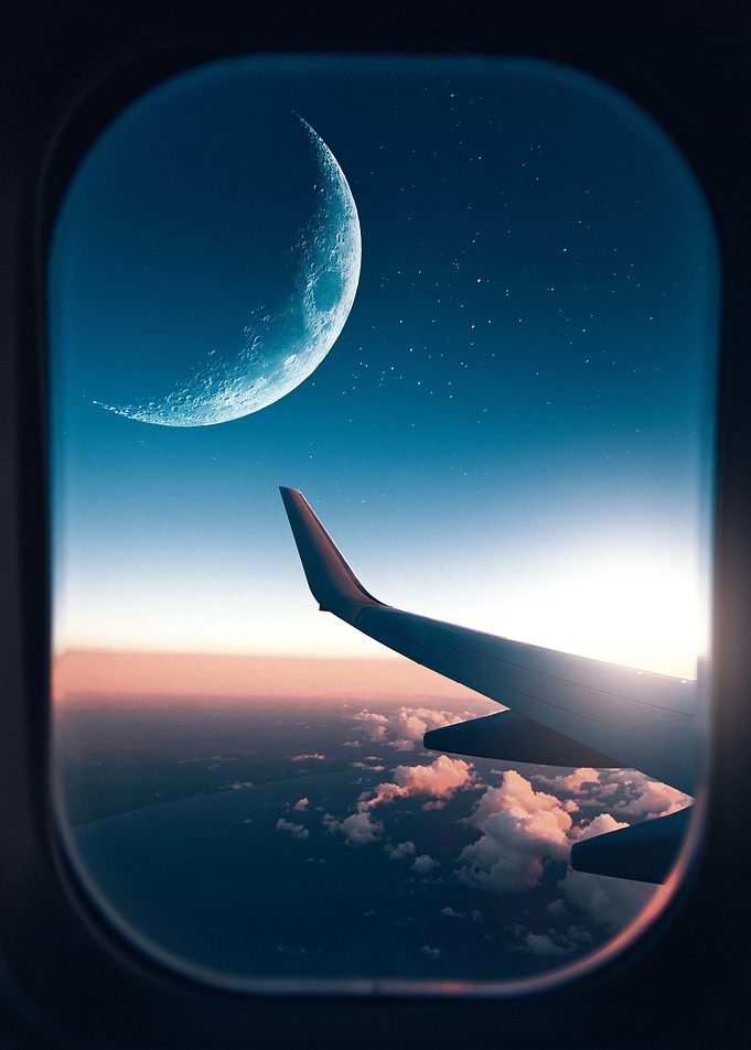 Plane window view