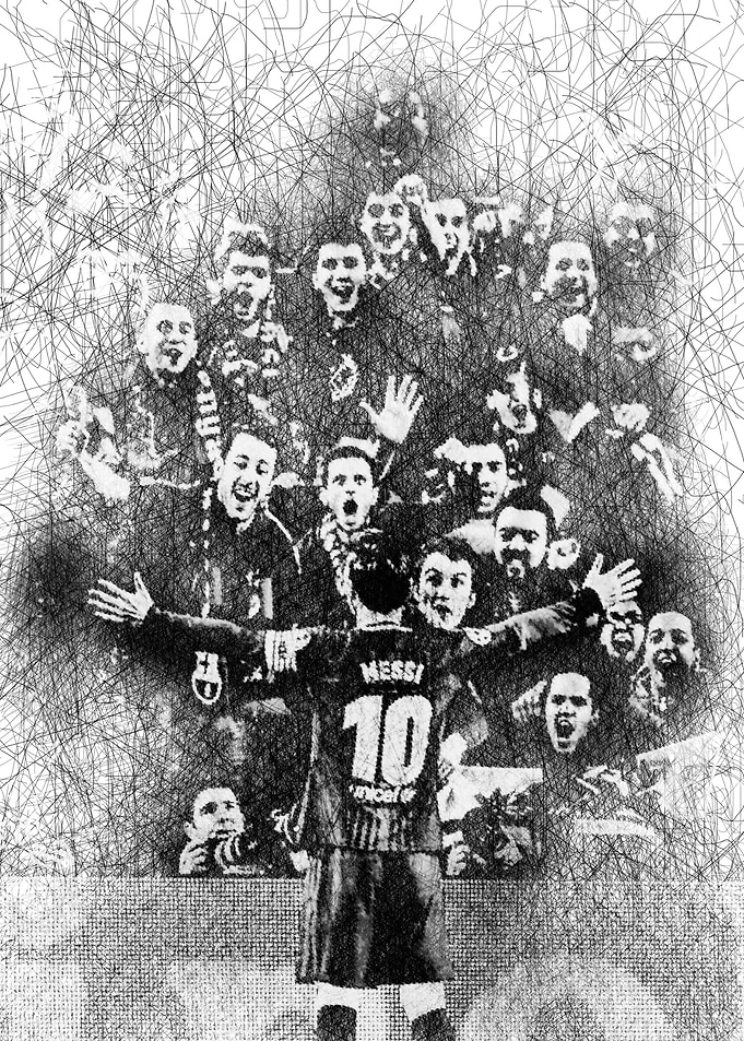 Messi Scribble Art