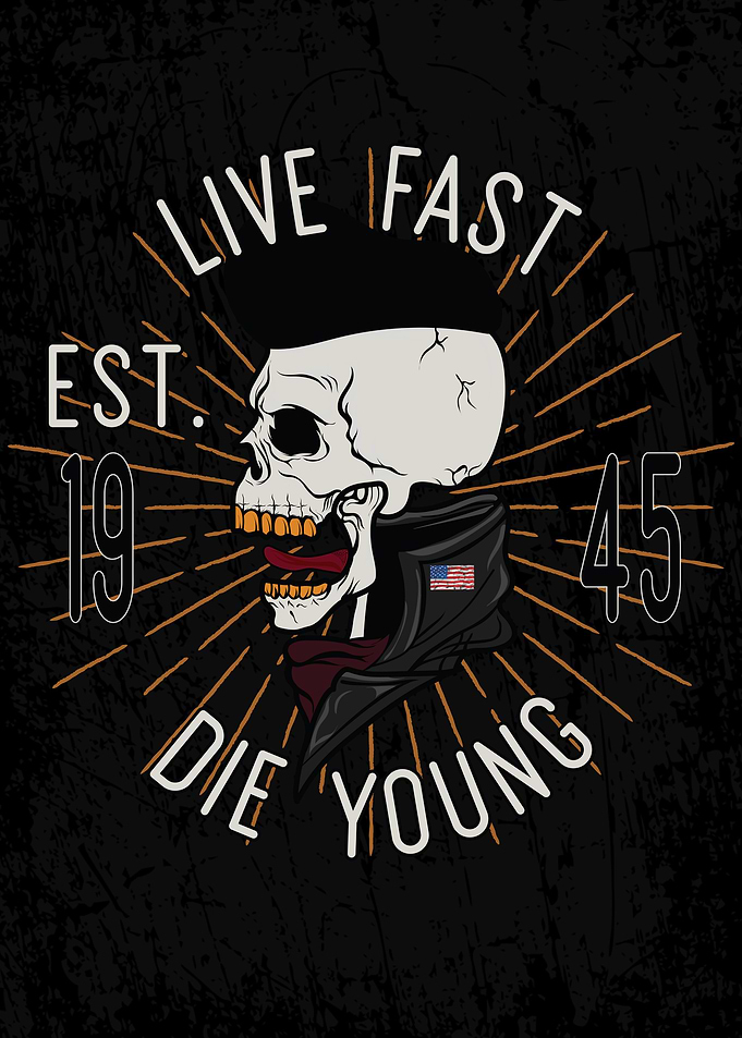 Live Fast Die Young Skull