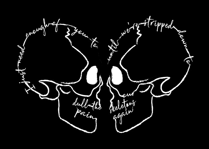 Twin Skeletons Chalkboard
