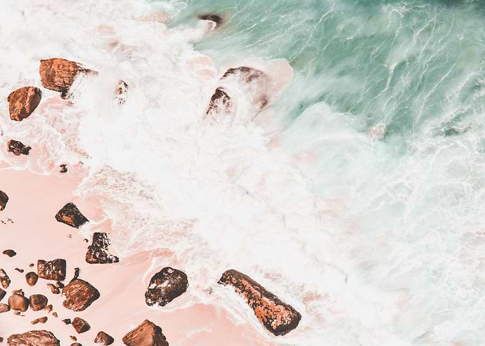 Ocean Waves Rocks Beach