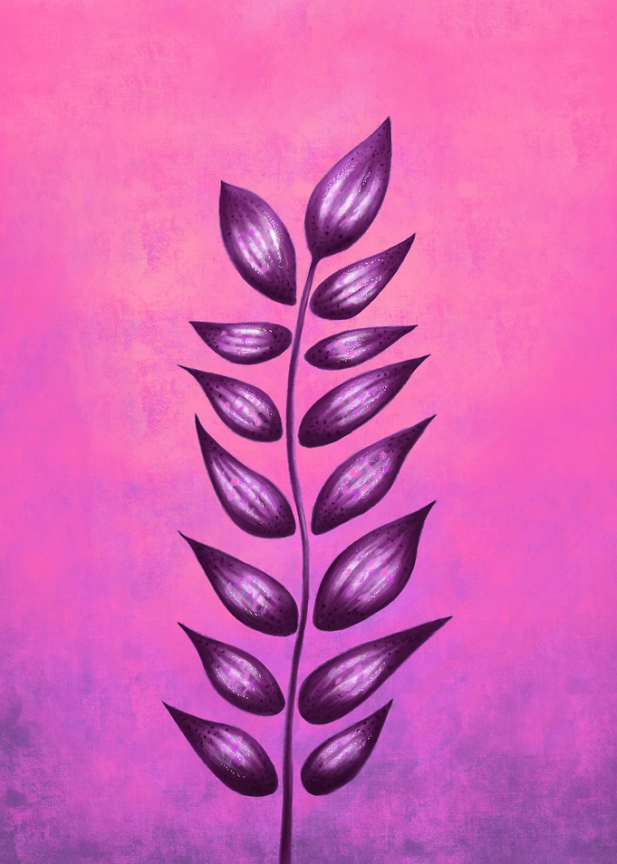 Abstract Plant In Pink