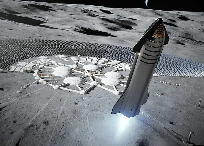 Starship At The Moon