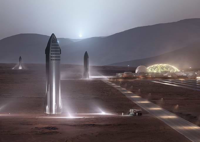 Mars Colony And Starship