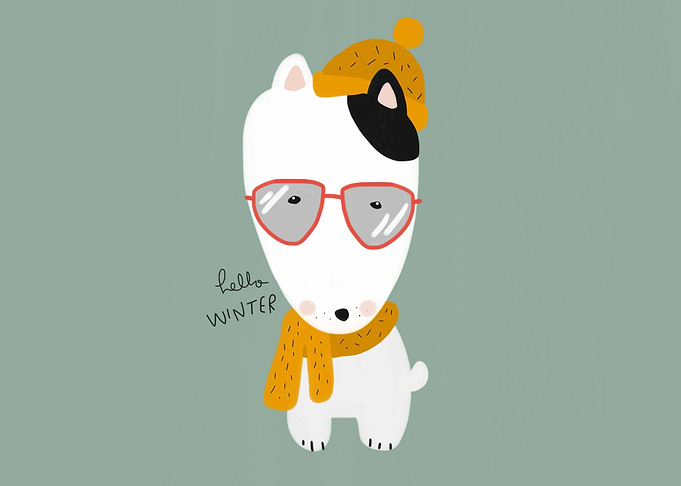 Bull Terrier winter scarf
