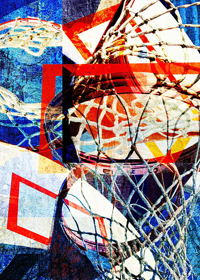 Cubist basketball art