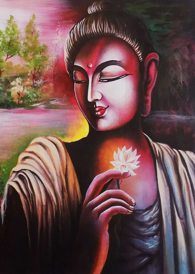 BUDDHA IN PINK PORTRAIT