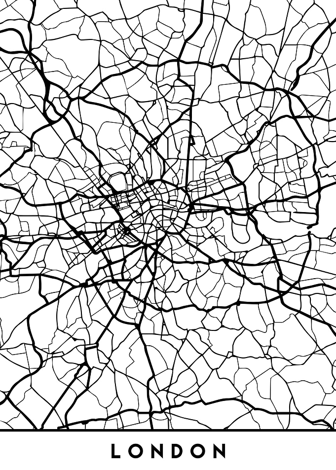 London Map England Black