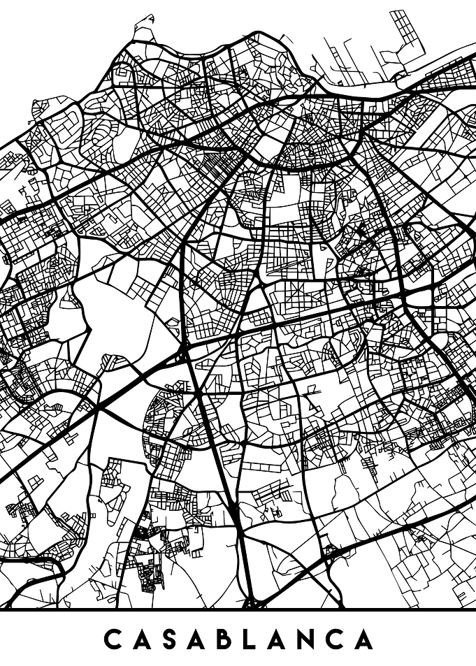 Casablanca Map Morocco