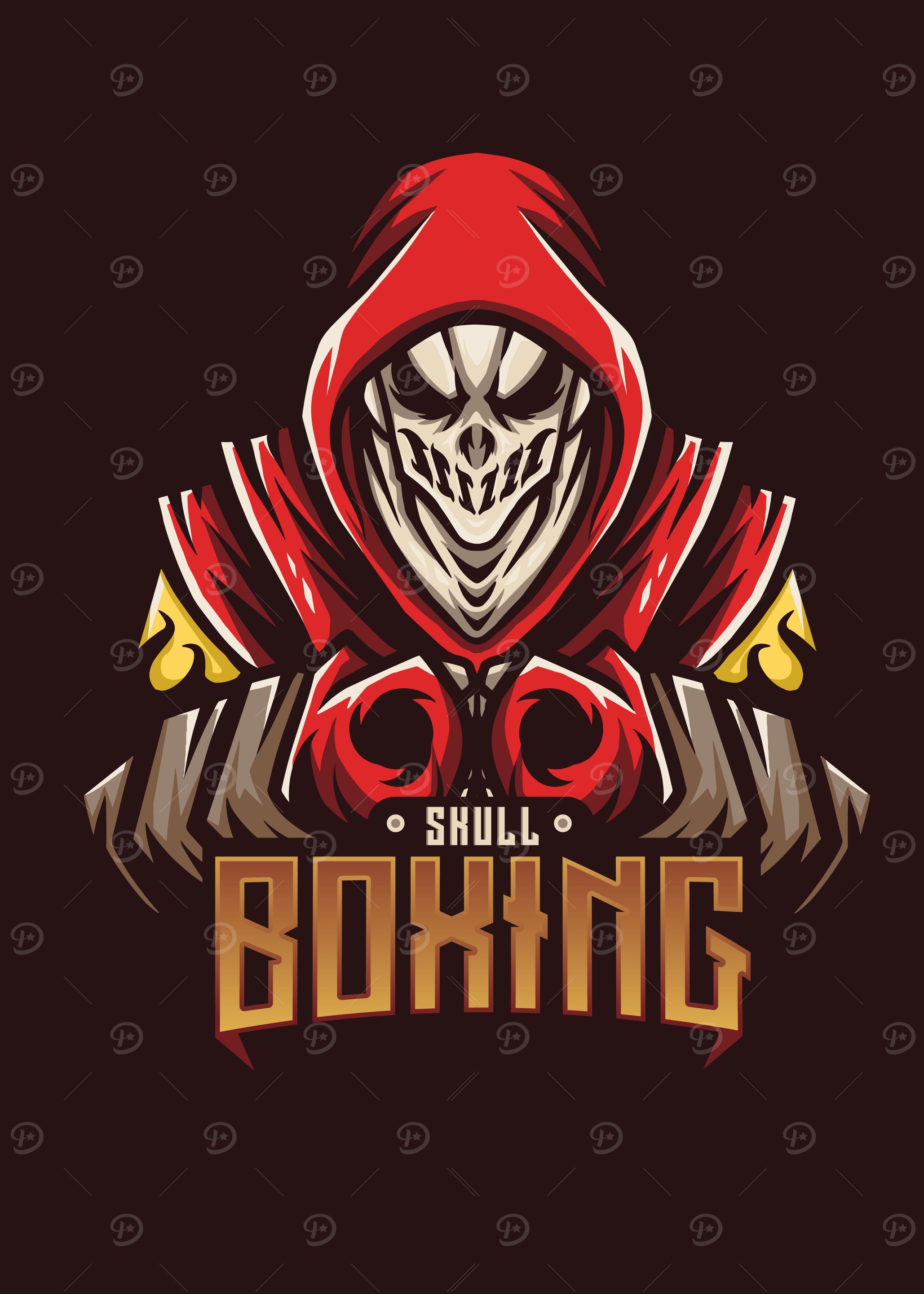 Skull Boxing Mascot Logo