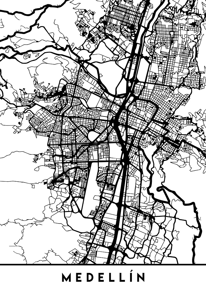 Medellin Map Colombia