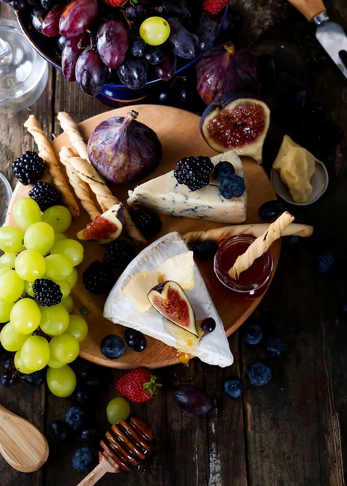 Cheese plate with honey