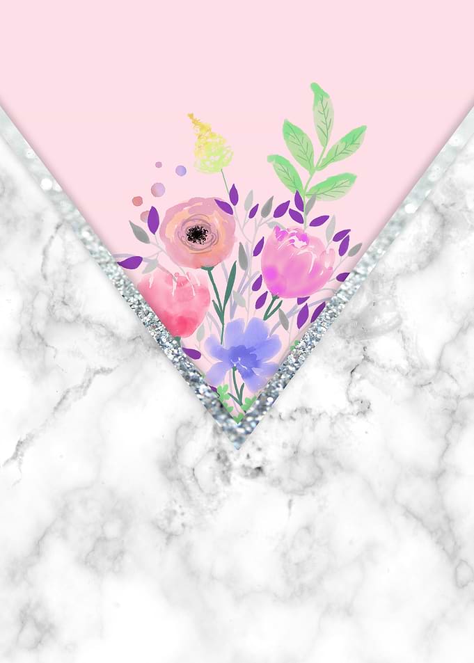 MINIMAL PINK FLORAL MARBLE