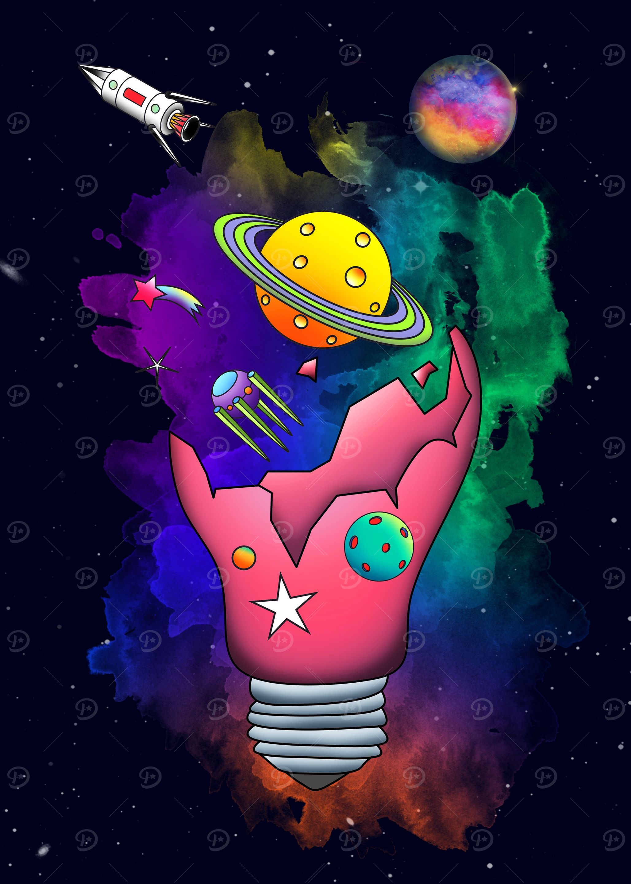 pink space lamp