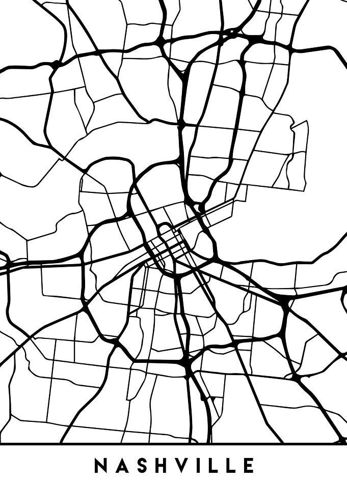 Nashville Map Tennessee