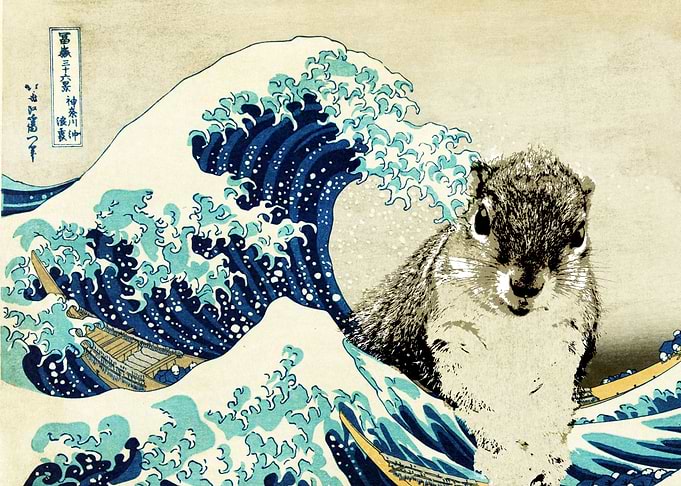 Great wave photobomb