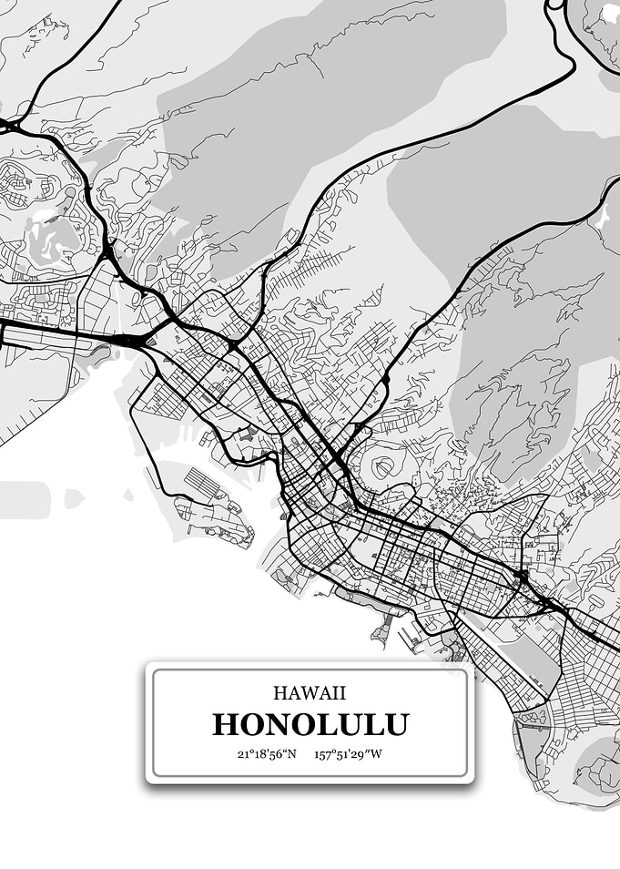 Honolulu Hawaii City Map