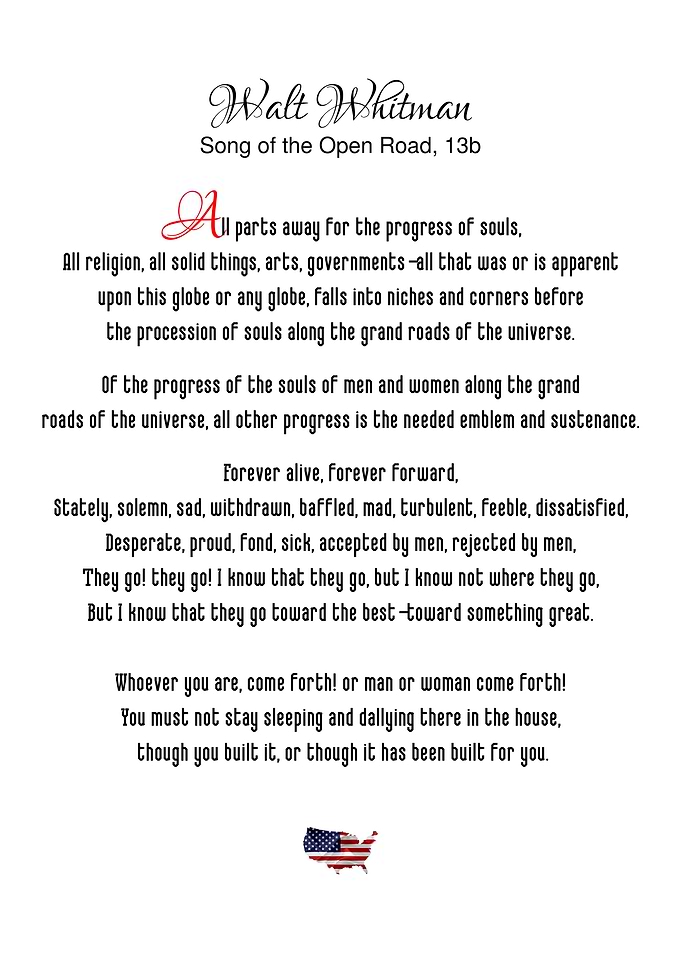 Whitman Song Open Road 13b