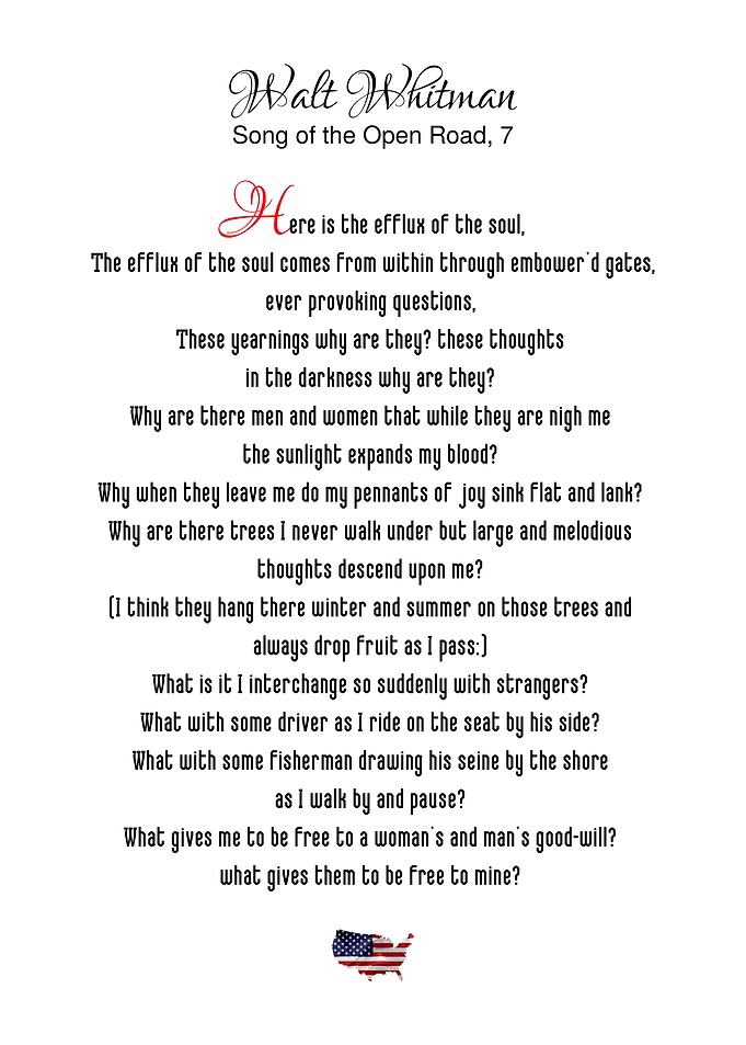 Whitman Song Open Road 7