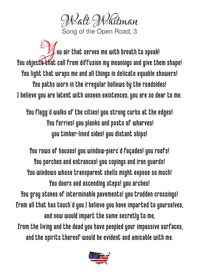 Whitman Song Open Road 3
