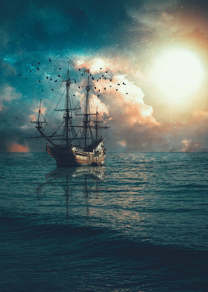 sailing in the sea