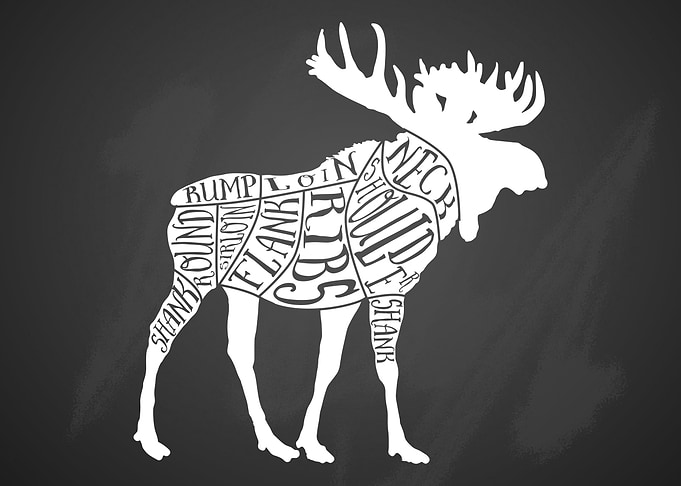 Moose Chalkboard butcher
