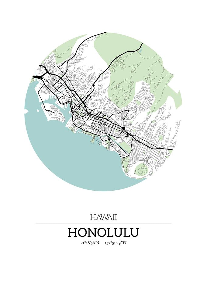 Honolulu Hawaii City Map