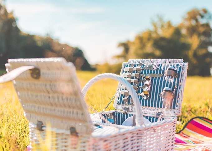 White Picnic Basket