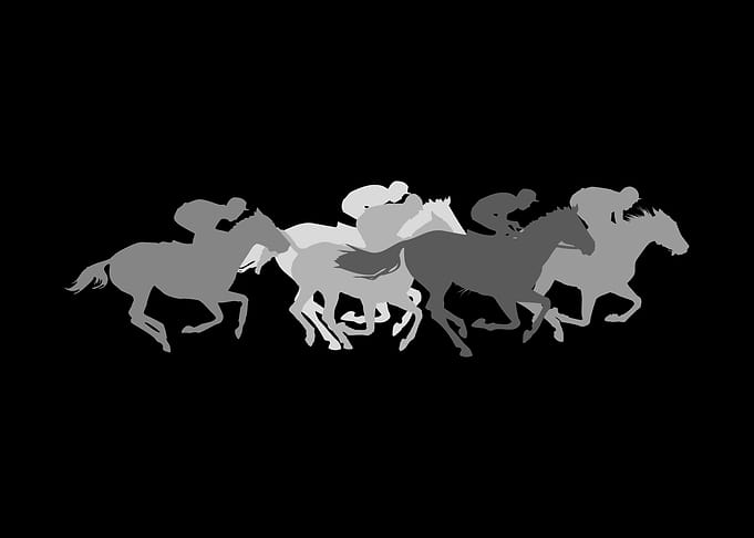 Horse Racing On Black Art