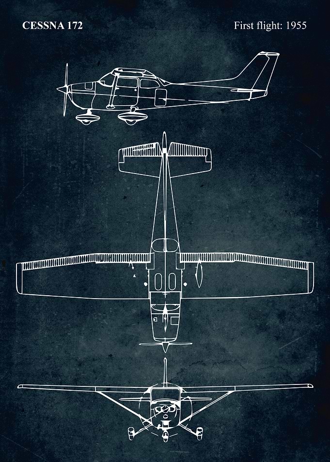 Cessna 172 Airplane bluepr