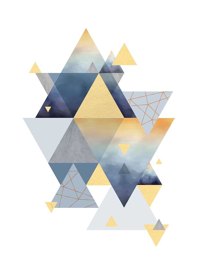Mustard and Blue Geometric