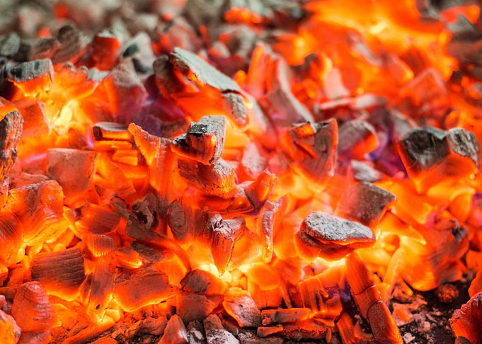 Red Burning Live Coals